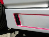 フロントバンパー　ダクトサイド1連左右　アルミラス￥3,300(通常アミは、メッシュ/掲載画像はアルミラス）