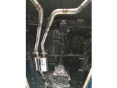 左右斜めW出しマフラー/ステンレス.出口50パイ（競技用）　Novel-SP/ハイゼットトラック用