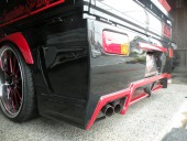 左右斜めW出しマフラー/ステンレス.出口50パイ（競技用）　Novel-SP/ハイゼットトラック用